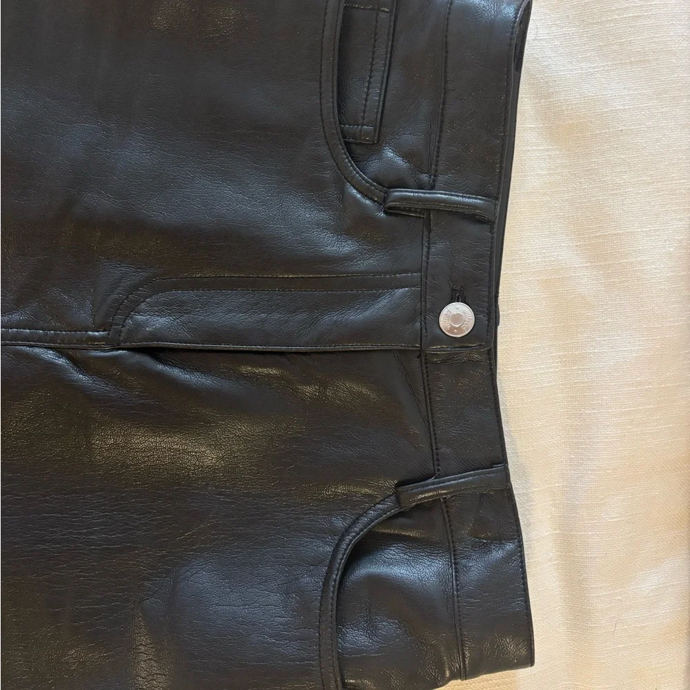 Aritzia Black Faux Leather Pencil Skirt - Picture 3 of 3